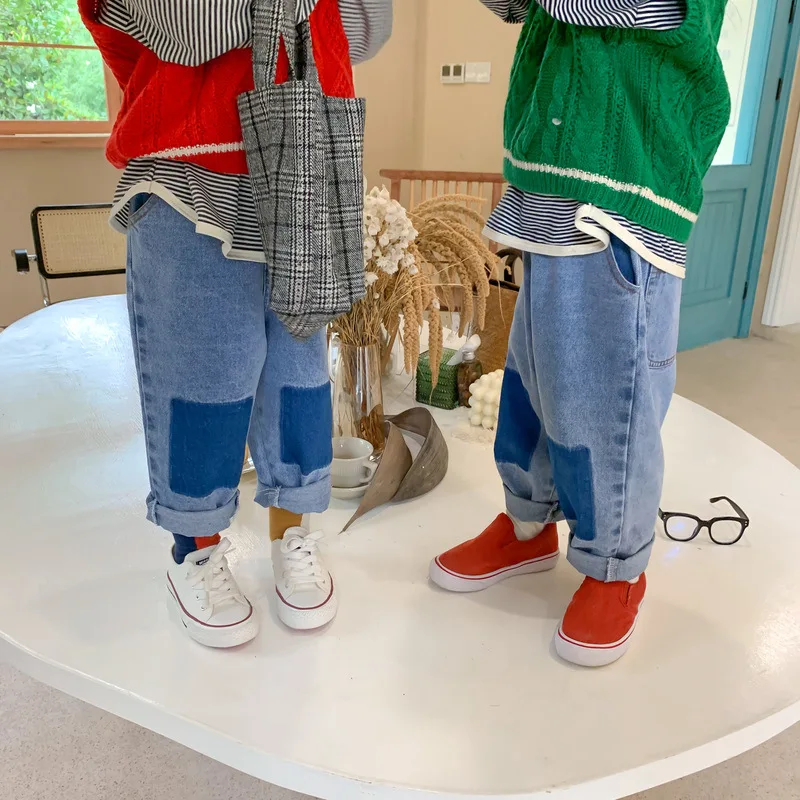 

Boys and girls jeans casual personality trousers