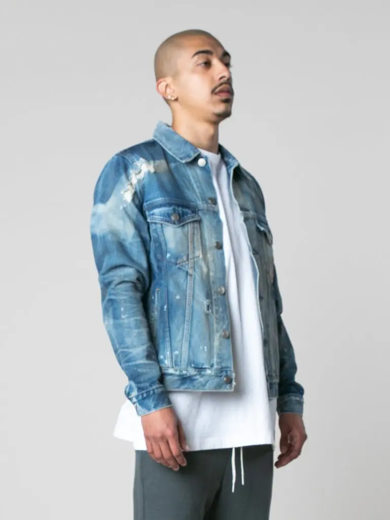 DiZNEW men fashion denim jacket ripped men denim jacket details