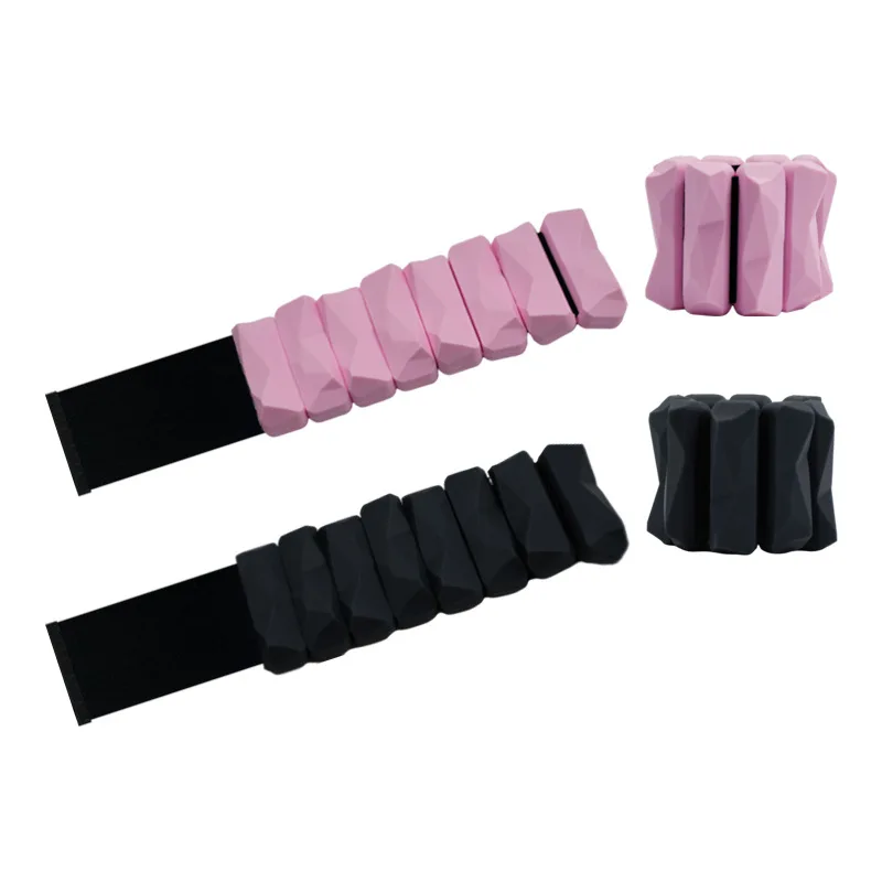 

Hot Selling Factory Supply heavy Ajustable Gym Fitness Silicone Ankle Leg Energy Bangles Wrist Weights Bracelet, Black+pink