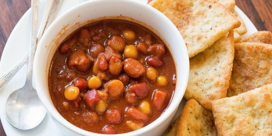 Chili served in bowls with toppings
