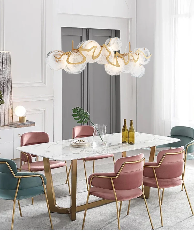Nice quality modern luxury glass hotel pendant light rectangle pendant lamp lighting long chandeliers