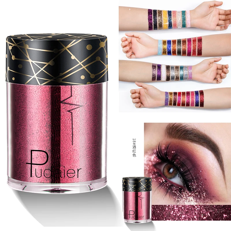 

Brand Glitter Eyeshadow Waterproof Shimmer Eye Shadow Loose Powder Laser Body Glitter Festival Makeup Maquillage Yeux