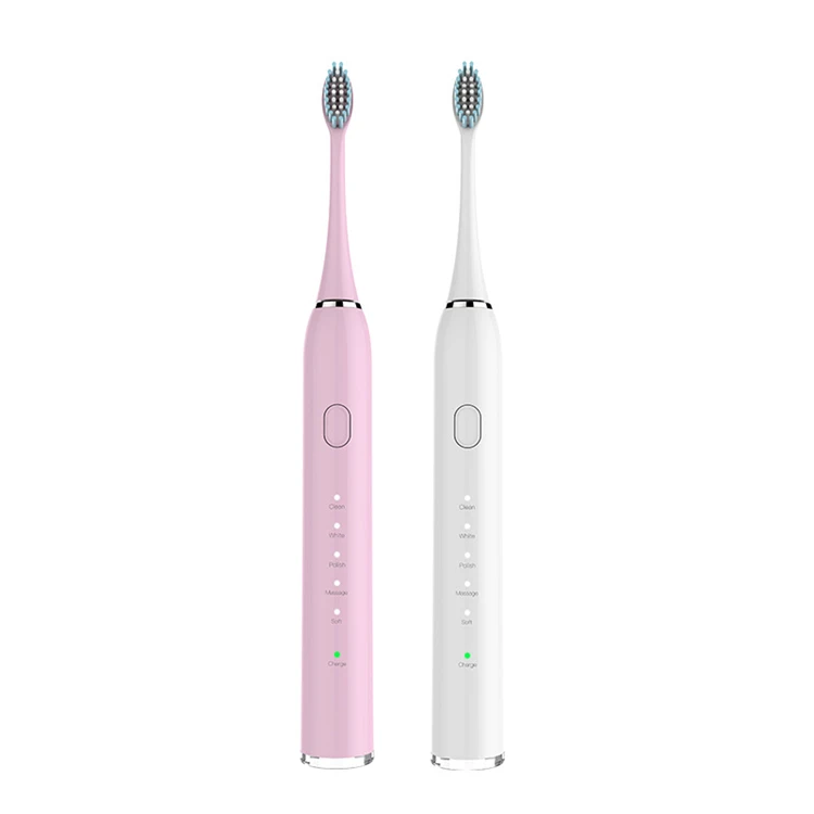 

Smart Rechargeable Automatic Self-cleaning IPX6 Waterproof Travel Electric Toothbrush House Use SY081, Pink white