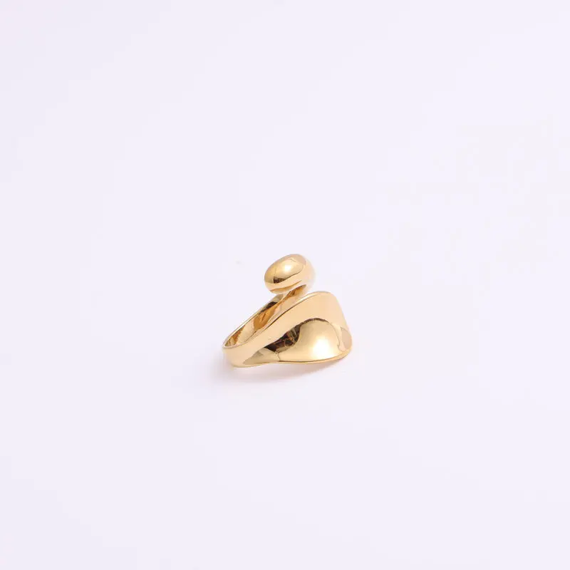 Joolim Jewelry 18K Gold Plated Stainless Steel Irregular Cross Statement Band Rings for Women