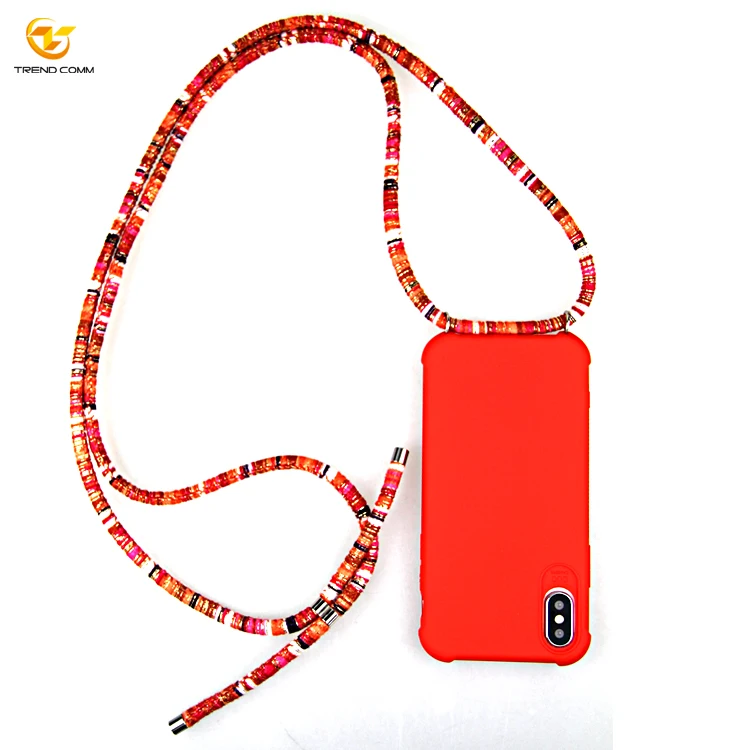 

Fabric Sling Bag Crossbody For iPhone Xs Max Silicone Phone Case Rope, Blue, black, red, pink, green, yellow, purple, orange