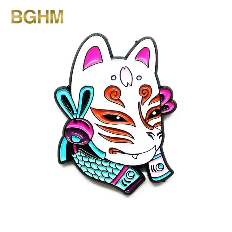 

China Supplier Custom ghost face Cartoon Soft Enamel Metal Lapel Pin, Custom color