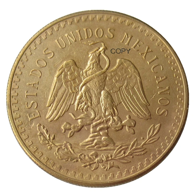 

Reproduction Whole Set of 10 pcs (1921-1947) Mexico 50 Pesos Gold Plated Centenario Commemorative Coins