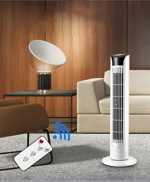 
Hot sale living room 220V 80cm remote control low noise stand cooling tower fan 
