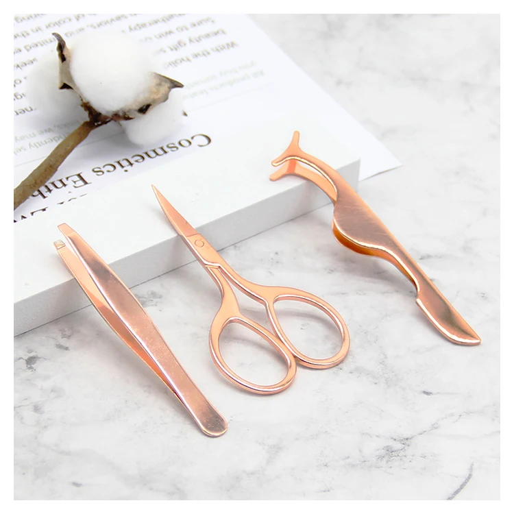 

Makeup Tools False Eyelashes Applicator Extension professional Private Label rose gold tweezers set with logo