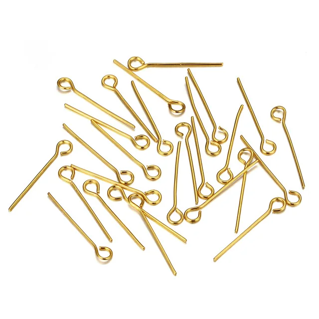 

Stainless Steel Beading Needle Eye 0.6 Thickness 18k gold 100 Per Bag DIY Jewelry Accessory Needle Pin For Jewelry Making