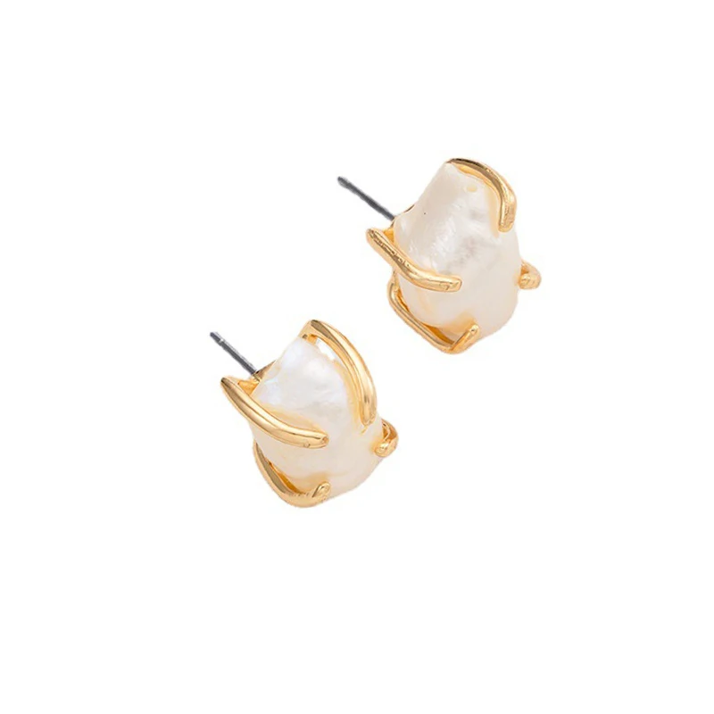 

Milliedition RTS 18ct Gold plating Natural Pearl pendant Earrings pearl S925 earring Elegant Earring Stud Jewelry, Picture shows