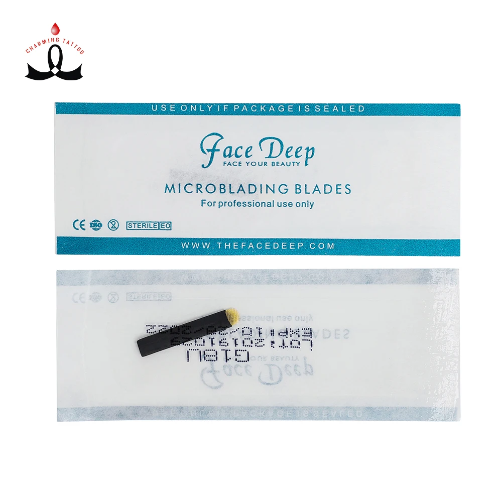 

Wholesale Price 304 Stainless Steel Golden Microblading Blade For Microblading Eyebrow Tattoo #18U 0.18MM, Black & golden