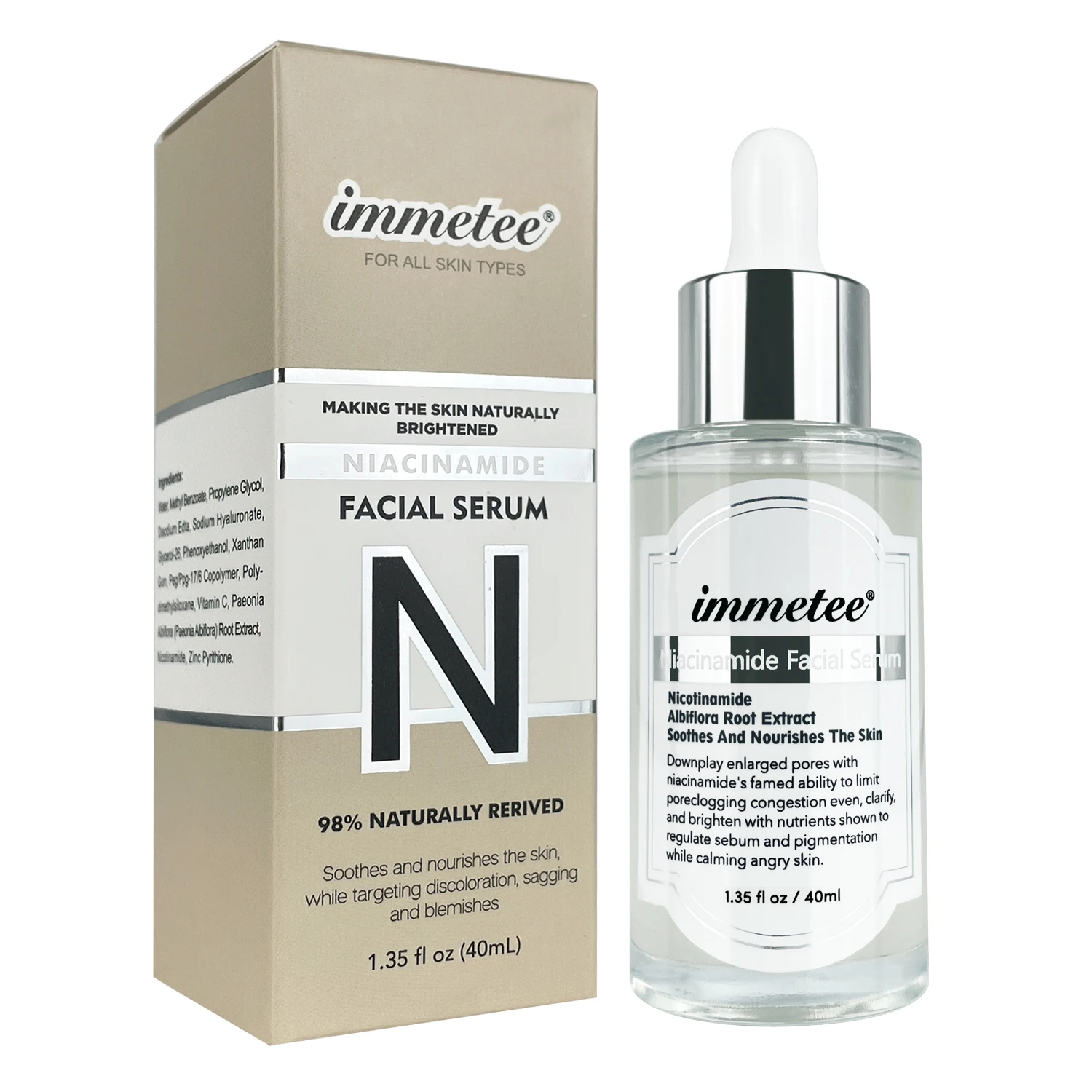 

Hot selling skin care serum 10% vitamin C fade dark spots brighten whitening skin niacinamide serum