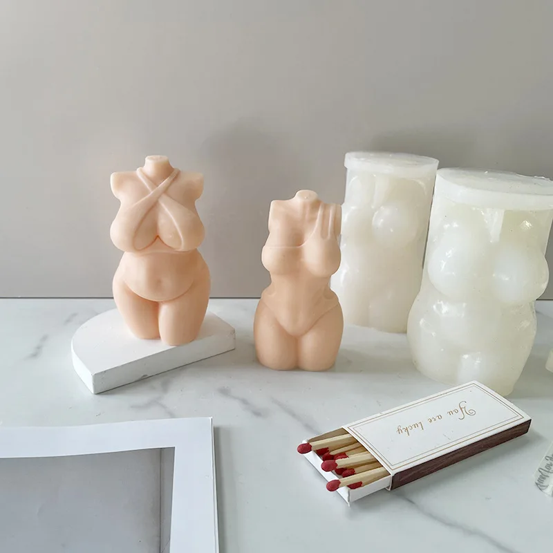 

Hot 3D High-Quality Female Sexy Swimsuit Human Silicone Candle Mold DIY Aromatherapy Decoration Human Body Mold