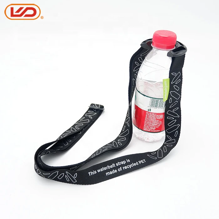 Adjustable recycled PET water cup hanging plastic bottle neck lanyard waterbelt shoulder strap