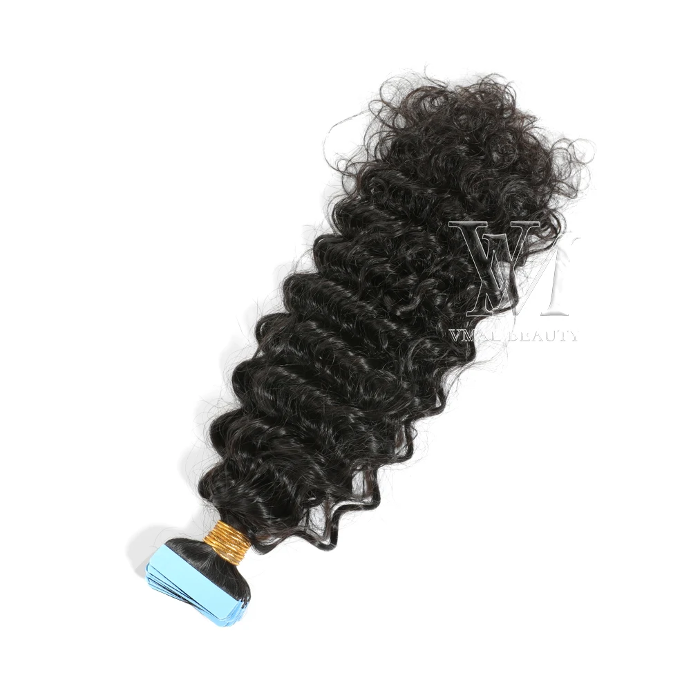

Vmae Peruvian Virgin Hair 100g Natural Color 3A 3B 3C 4A 4B 4C Kinky curly Pre Bonded Tape in Human Hair Extension