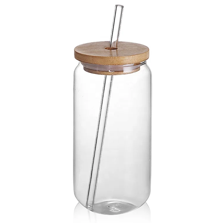 

High borosilicate glass Tumblers glass mug Tumbler coffee cup with glass straw bamboo straw