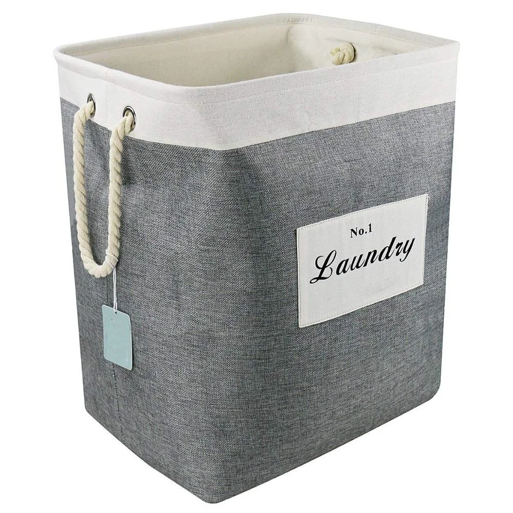 

Foldable Canvas Linen Bathroom Cloth Storage Washing Bin Laundry Hamper Panier A Linge Collapsible Laundry Basket With Handles