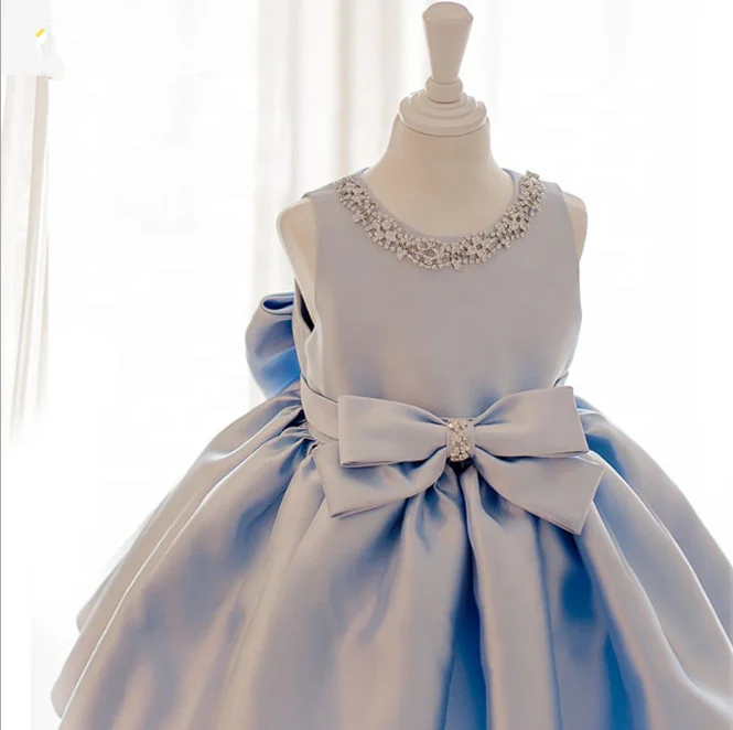 

Blue Sleeveless Girl Wedding Princess Dress Frocks Kids Party Cosplay Costume Ball Gown Children Clothes, White
