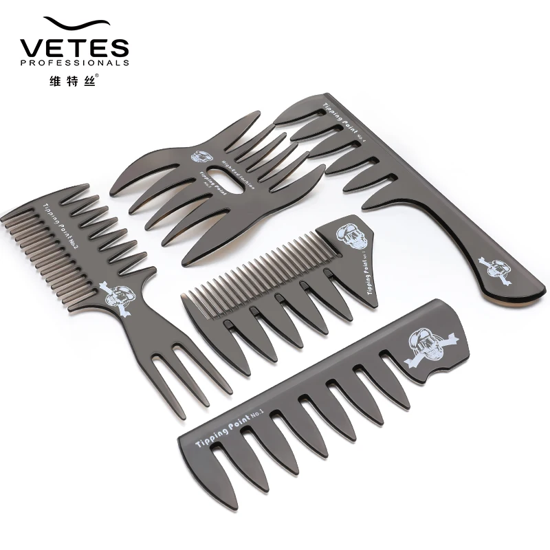 

Professional Oil Head Retro Hair Styling Comb Set Great for All Hair Types, Transparent brown