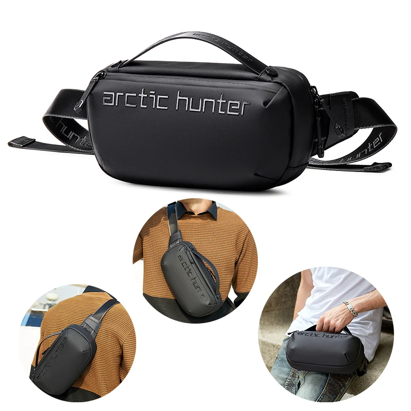 

Arctic Hunter New 2020 Arrival Expanderable Shoulder Bag Anti Theft Messenger Outdoor Chest Crossbody Bag Waterproof Sling Bag, Black