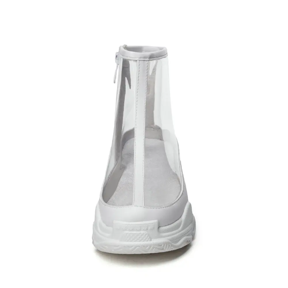 
Fashion Transparent PVC Jelly Women Ankle Boot Casual Wedges Heel Zipper Women Boots Shoes High Quality Boots For Ladies 