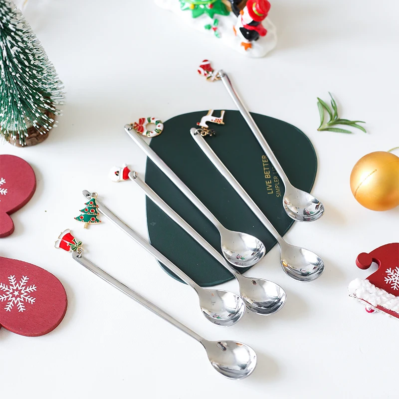 
New product Creative christmas gift set coffee tea spoon 