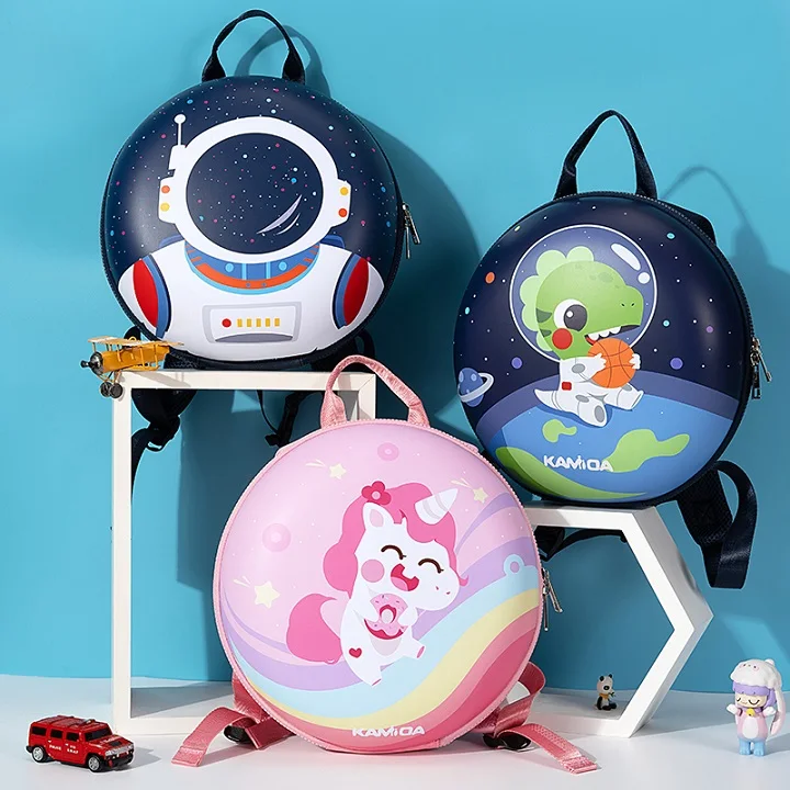 

KAMIDA 2021 New Design Round Cute Cartoon Kids Unicorn Toddler Backpack For Girls