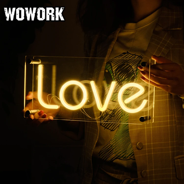 

2024 WOWORK factory company shop logo advertising sign home festival decoration custom neon sign light for wedding centerpieces