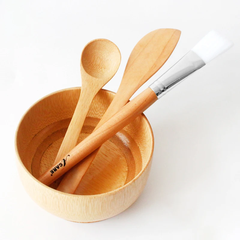 

Bamboo Homemade Facial Pack Bowl With Mixing Spoon Spatula Cosmetic Mixing Bowls Bowl And Spoon Brush