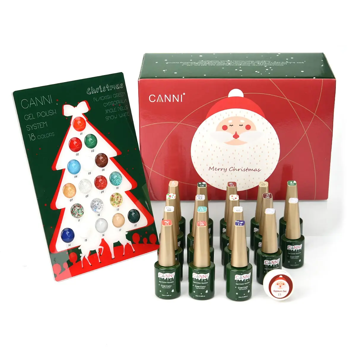 

2021 Christmas Nail Gel Kit CANNI Santa Series Gel Polish kit 18pcs Nail Art Set drawing &painting varnish beauty salon