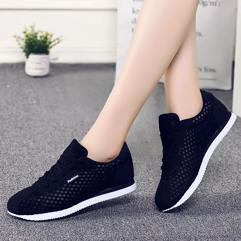 

Women Ladies Casual Plus Size Black Purple Breathable Travel Outdoor Flats Running Sneakers Sport Shoes, Shown