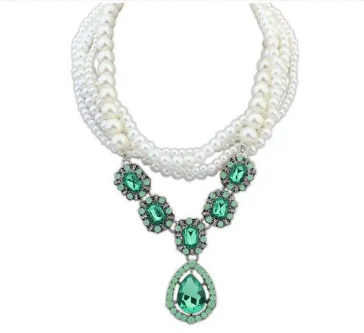 

Statement Imitation Pearl Necklace Accessories Women Necklace, Green