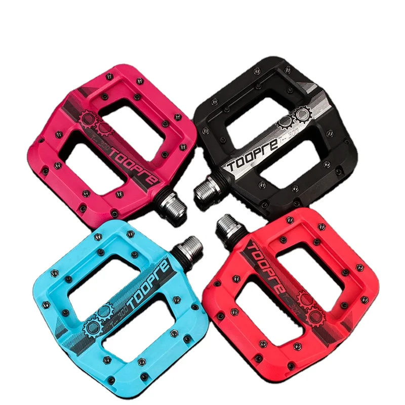 

Mountain Bike Pedal Nylon Fiber Cycling Sealed Bearing Large surface Pedals Non-Slip 9/16 Inch MTB Bicycle Platform Flat Pedals, As shown