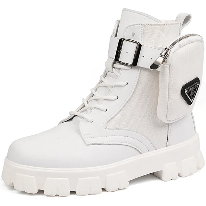 

Dropshipping Custom Logo Autumn Mens Luxury Motorcycle Boots Pocket Chunky Boot Best Quality Casual Shoes for Men New Styles