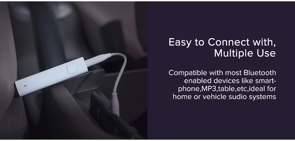 Original Xiaomi Mi Bluetooth Audio Receiver Portable Wired To Wireless Media Adapter For 3.5mm Earphone Mi Audio Receiver - ANKUX.COM