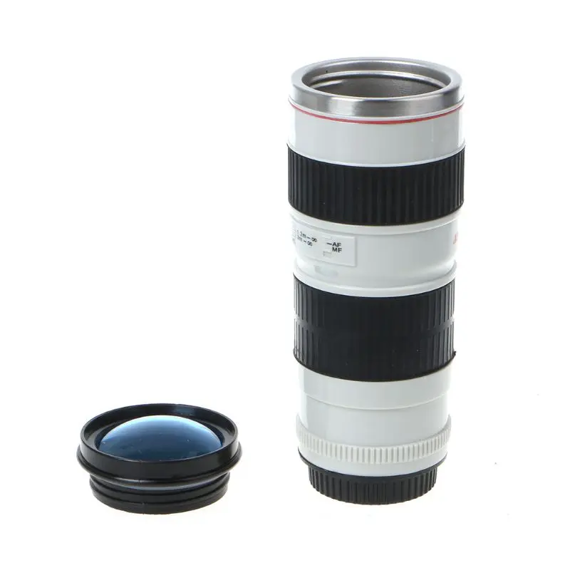 

High quality 400ML Camera Lense Mug Camera EF Lens Collector Cup Shaped Thermos EF 70-200mm Drink Mug Coffee Cup, White & balck