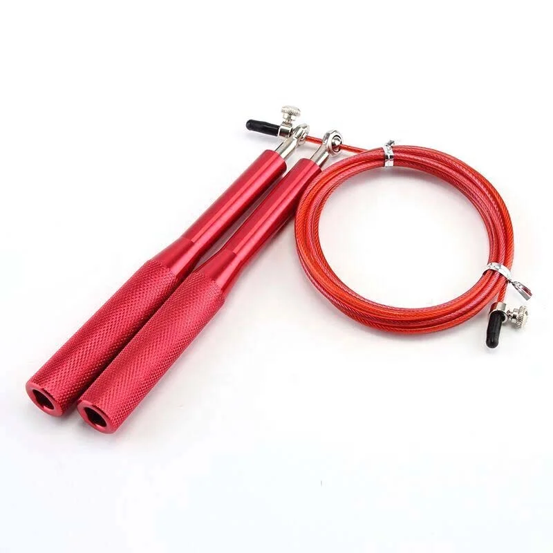 

Cross Long Handle Fitness Adjustable Durable Aluminum Exercise Ankle Gym Packaging High Speed Skipping Jump Rope With Red Color, Red and custom color