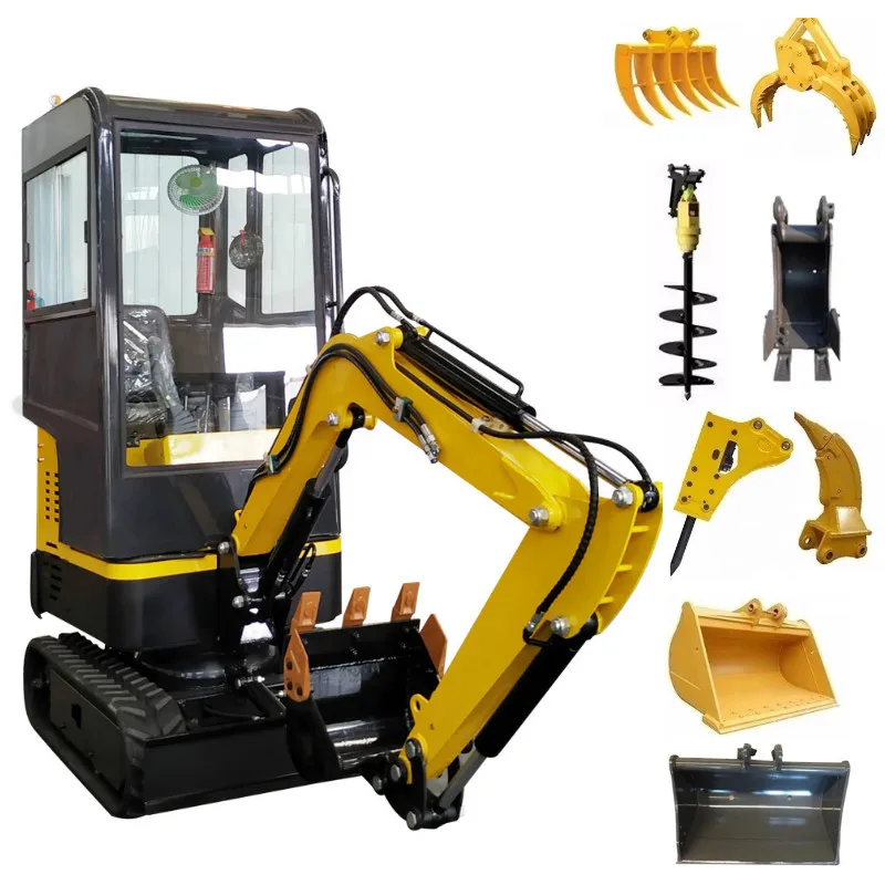 

NEW Wheel-crawler Excavator 1ton cheap price mini excavator with Cab