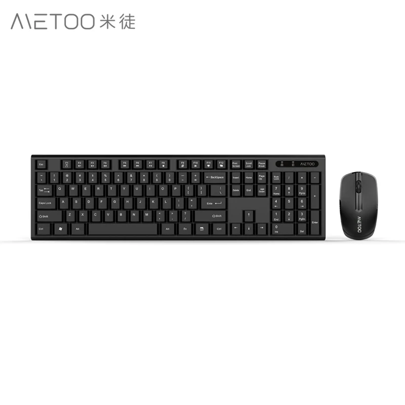 

METOO C20 Cheap base Wireless 2.4Ghz 104 keys Business Office Combo kits Keyboard Mouse for PC