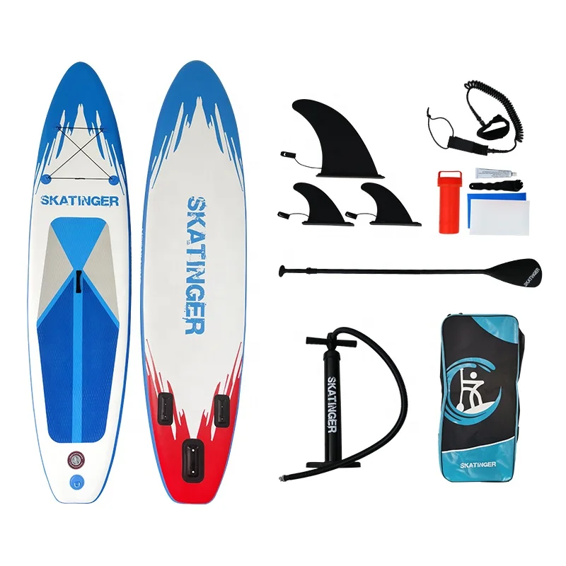 

skatinger 10'6 SUP Ready To Ship paddle surf stand up paddle board inflatable board, Blue