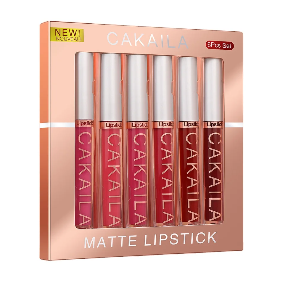 

6 Colors Matte Lip Stick Set Sexy Gloss Long Lipstick Make Up Lip Nude Kit Tint Makeup Cosmetics J0037