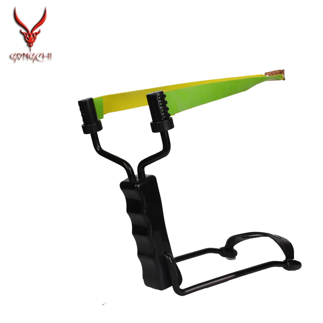 

Chinese slingshot Shooting Slingshot Outdoor Hunting Flat Rubber Bands Wrist Support Deluxe Folding Slingshot, Black