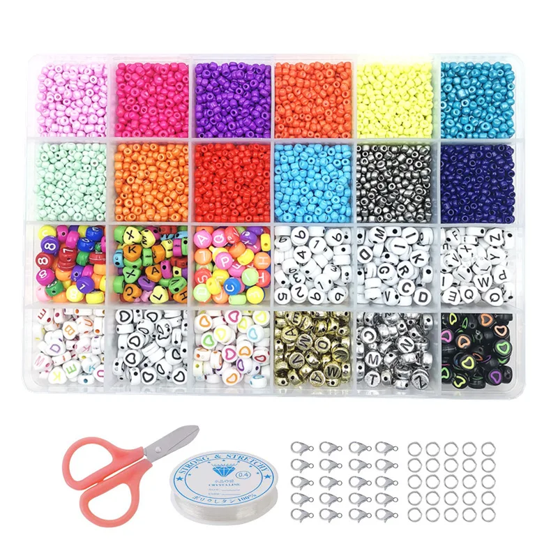 

Loose Spacer Bead Home Kids Jewelry Beads Letter Set Children Self Making DIY Crystal Jewelry Making Kit, Custom color
