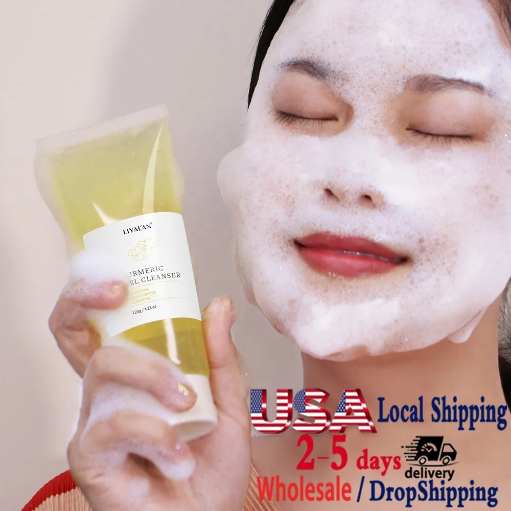 

Private Label Deep Cleansing Anti Pimple Facewash Tumeric Facial Gel Cleanser Hydrating Exfoliating Turmeric Face Wash