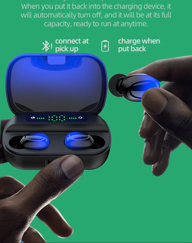 HBQ Q82 V5.0 Mini TWS Wireless Bluetooth Earphone 20H Play Time Wireless Headphones Bluetooth Headset With Mic for Phone - ANKUX.COM