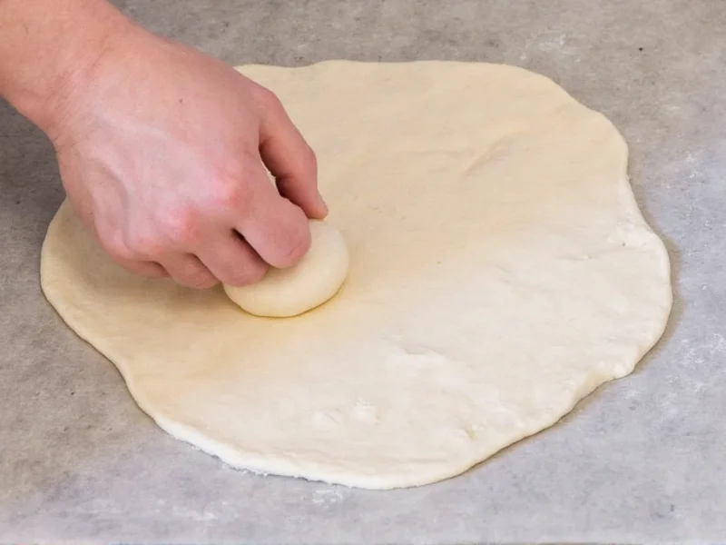 Hand shaping hamburger bun dough balls