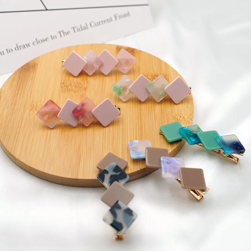 

High Quality Square Plastic Hair Clips Hair Accessories Hair Clip For Women, 6 colors