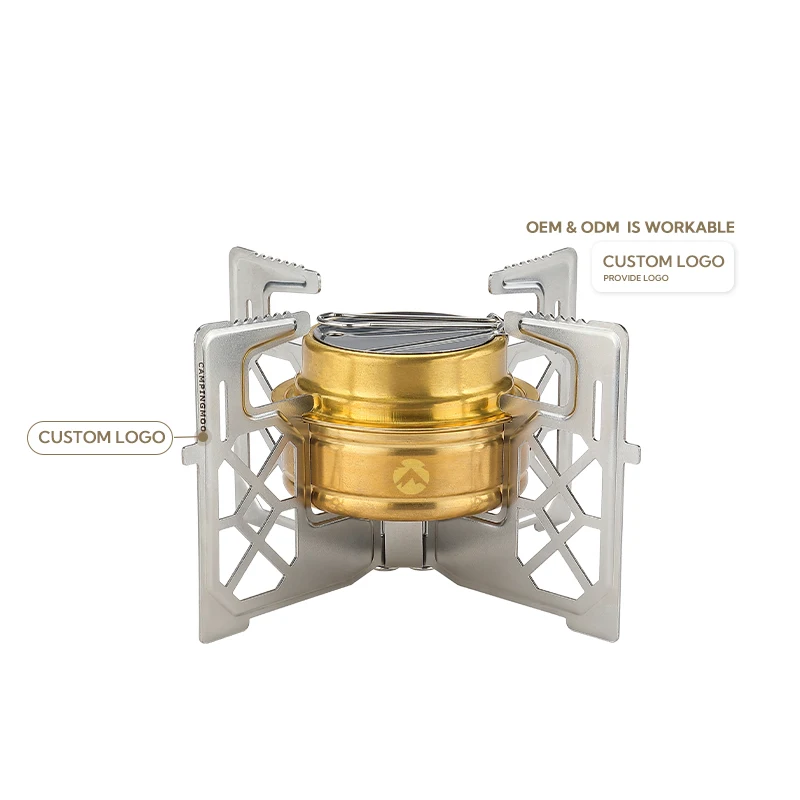 Campingmoon Ultralight Backpack Portable Aluminum Alloy Custom Outdoor Camping Solo Folding  Alcohol Gel Stove burner