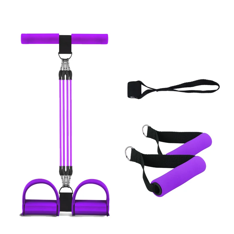 

Multifunction Tension 4 tubes foot elastic multi-function fitness tension pull rope exerciser resistance band pedal